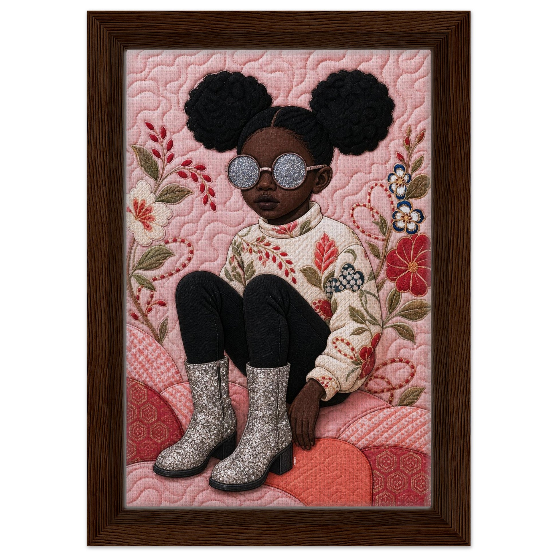Glitter Gaze Quilt-Inspired Poster on Matte Museum-Quality Paper