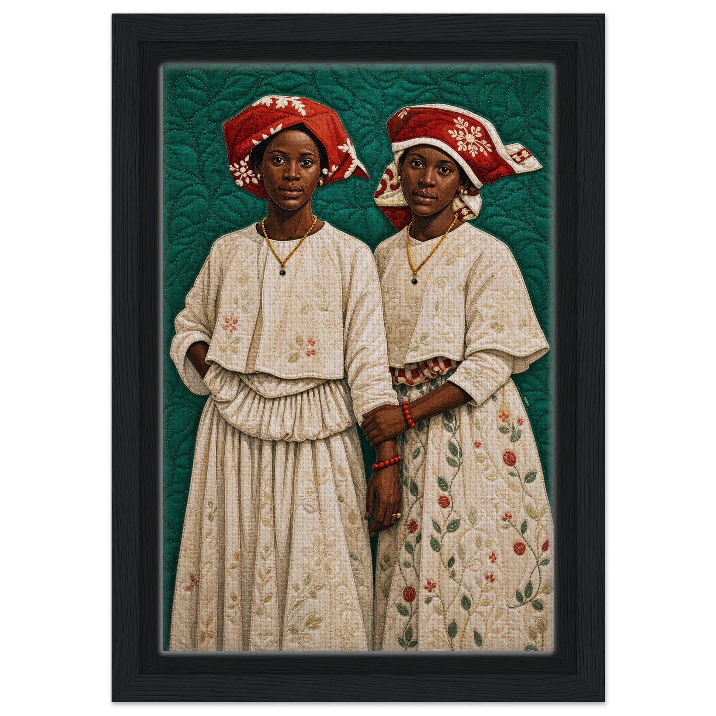 Surinamese Kotomisi Framed Canvas Quilted-Style - Bisa Butler Style