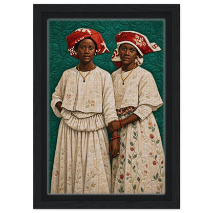 Surinamese Kotomisi Framed Canvas Quilted-Style - Bisa Butler Style