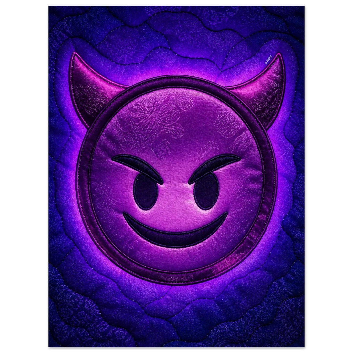 Purple Mischief Quilted-Style Matte Paper Poster - Pop Art