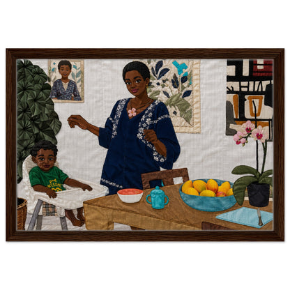 Mother’s Table Framed Canvas Quilt-Inspired - Bisa Butler Style