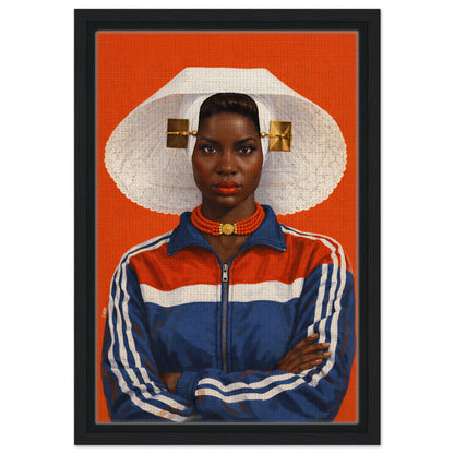 Zeeland Bonnet Portrait Framed Canvas Contemporary-Realist