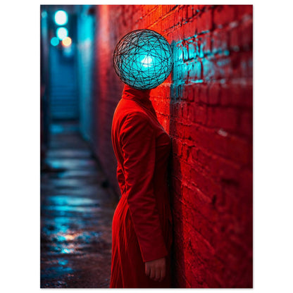 Neon Alley Portrait Cyberpunk-Surreal Matte Paper Poster