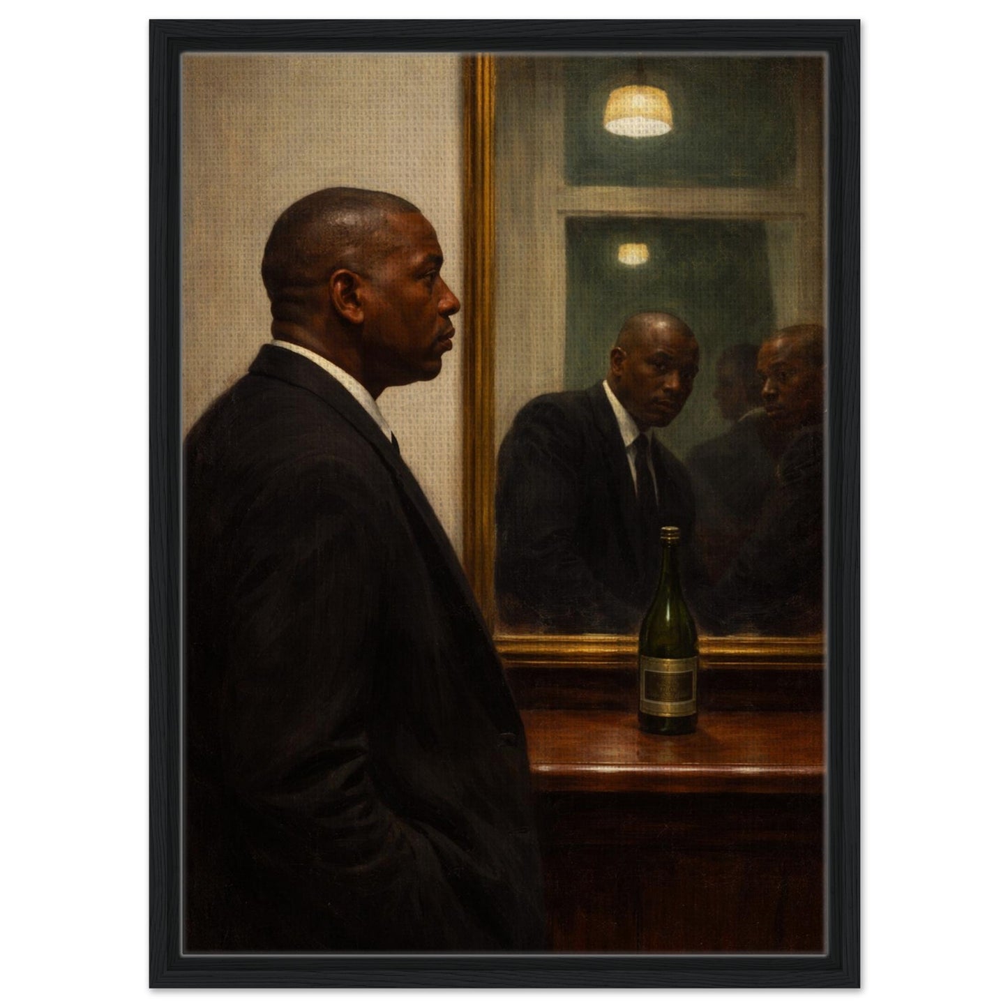 Quiet Reflection Framed Canvas Moody-Portrait Oil-Paint