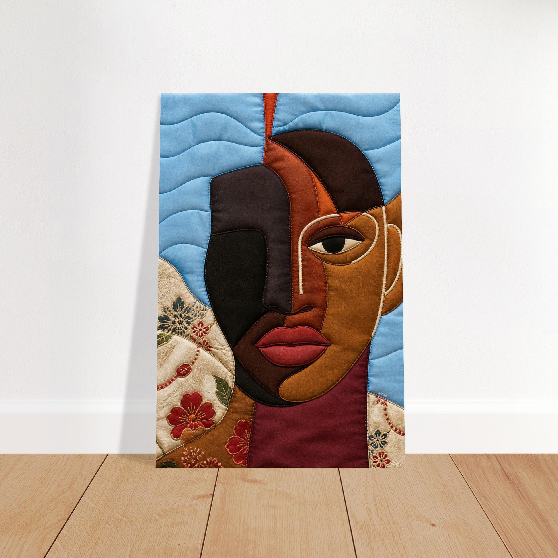 The Split Self Quilt-Inspired Matte Paper Poster - Bisa Butler Style