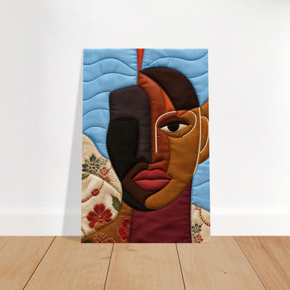 The Split Self Quilt-Inspired Matte Paper Poster - Bisa Butler Style