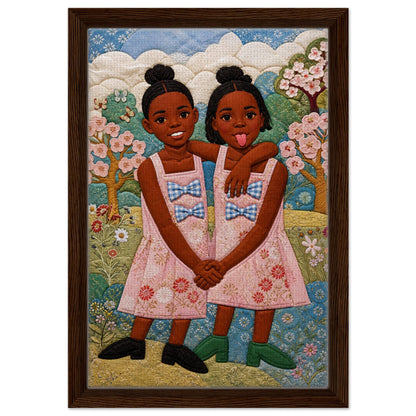 Sister Garden Quilt Poster on Matte Paper