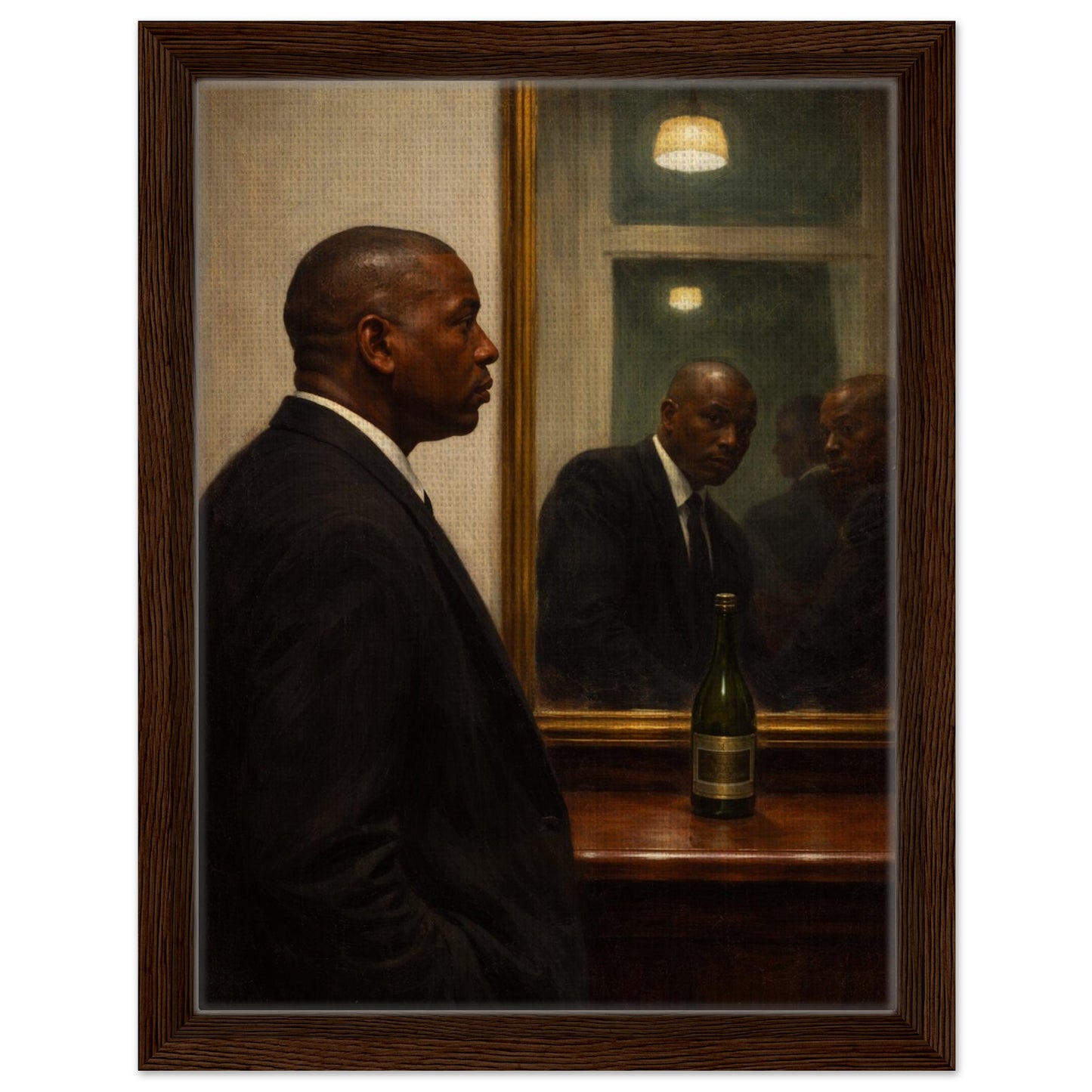 Quiet Reflection Framed Canvas Moody-Portrait Oil-Paint