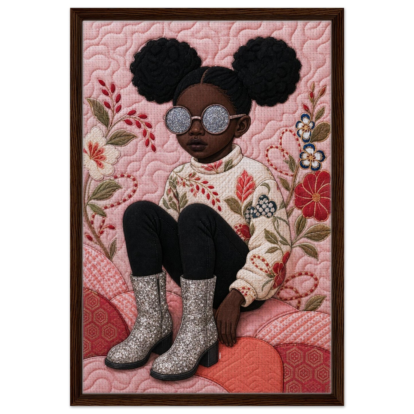 Glitter Gaze Quilt-Inspired Poster on Matte Museum-Quality Paper