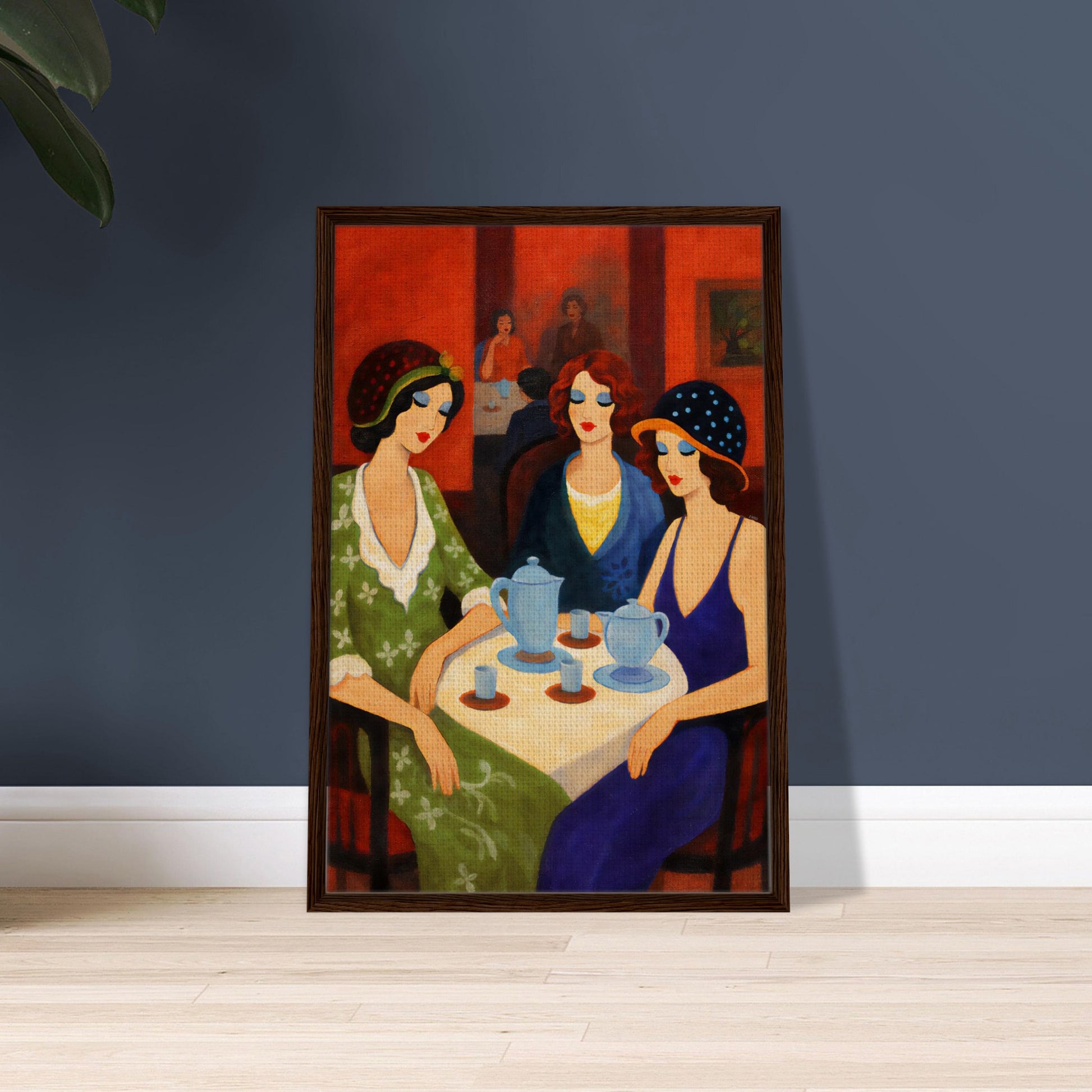 Tea Room Trio Framed Canvas Art-Deco 1920s-Inspired