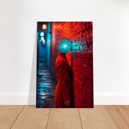 Neon Alley Portrait Cyberpunk-Surreal Matte Paper Poster
