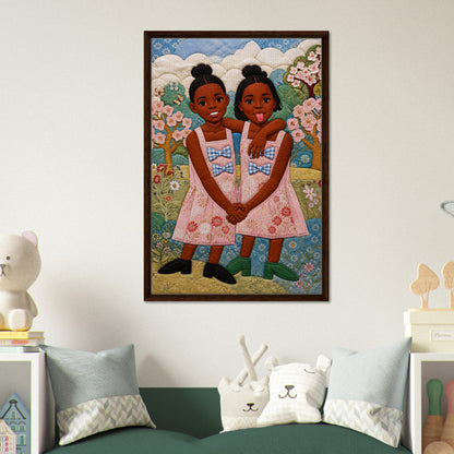 Sister Garden Quilt Poster on Matte Paper