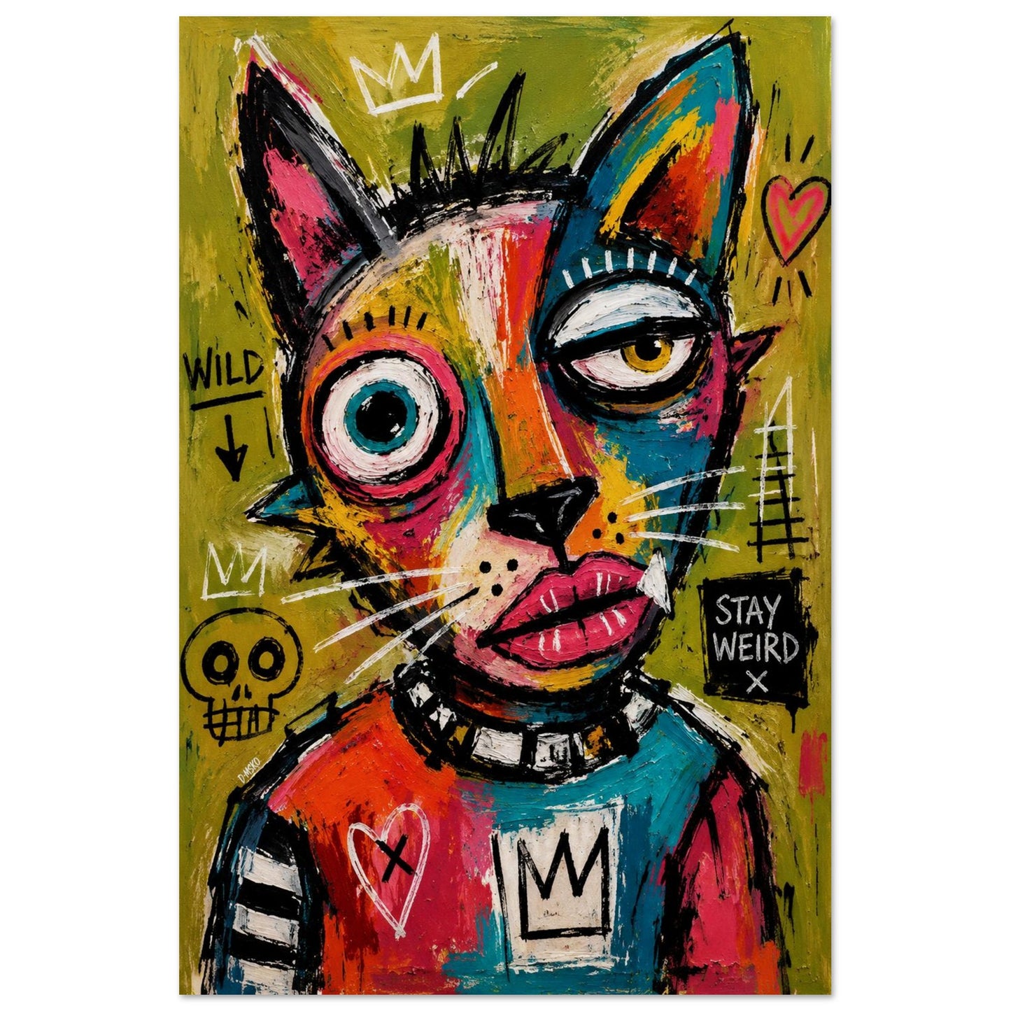 Stay Weird Street-Art Matte Paper Poster - Basquiat Style
