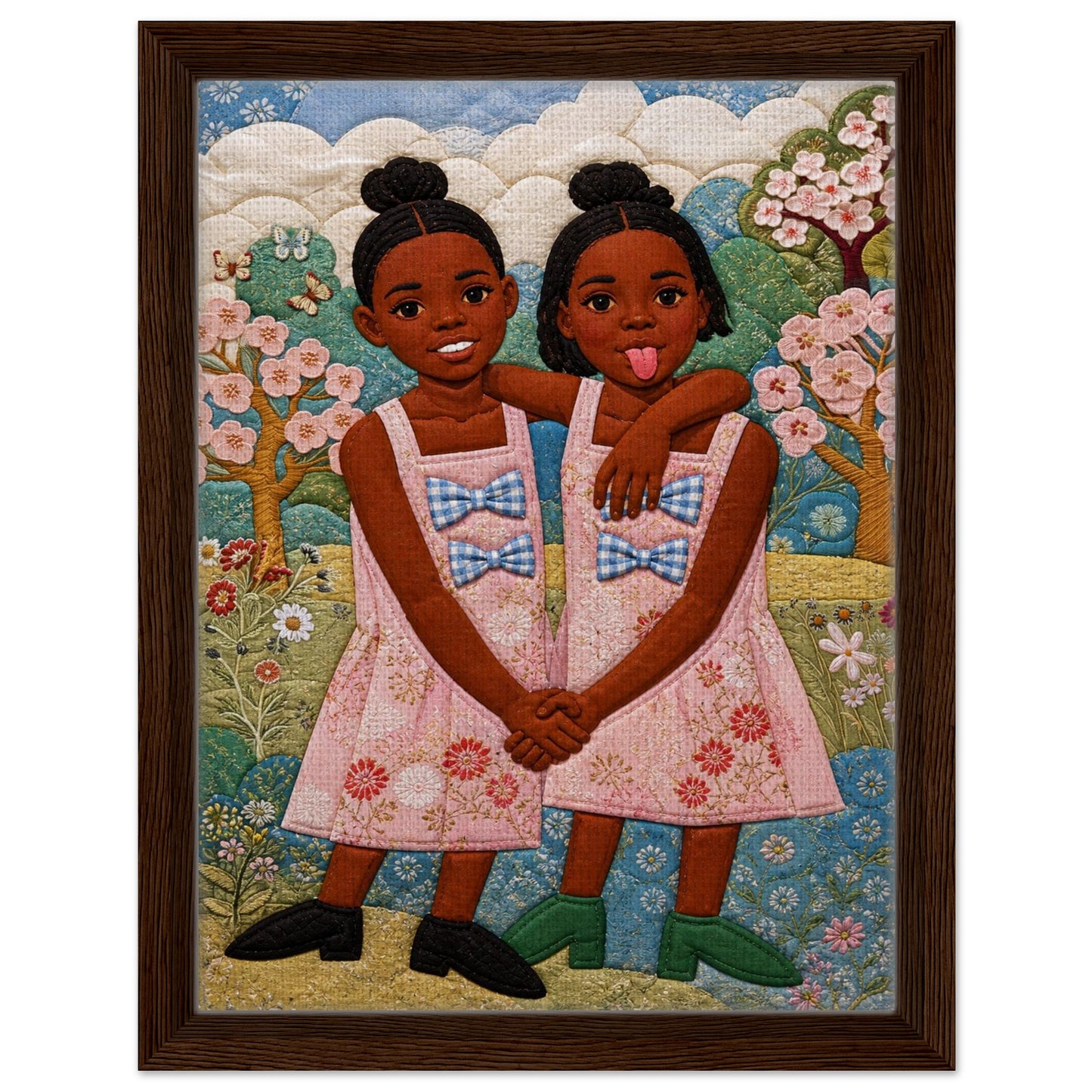 Sister Garden Quilt Poster on Matte Paper