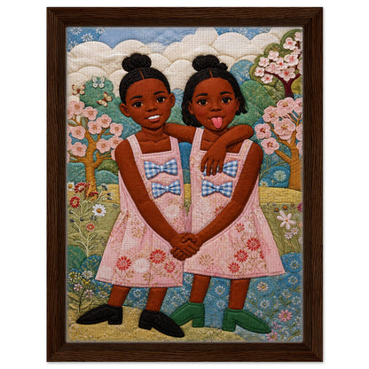Sister Garden Quilt Poster on Matte Paper