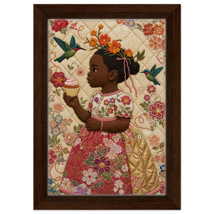 Little Bloom Quilted-Style Museum-Quality Matte Paper Poster