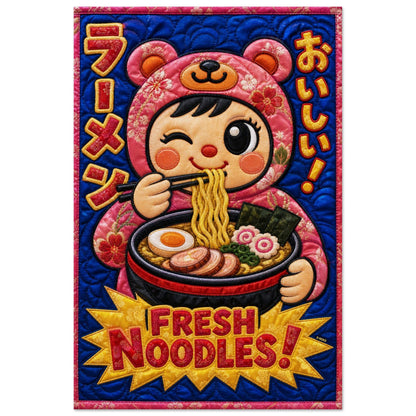 Fresh Noodles Quilted-Style Matte Paper Poster - Kawaii Style