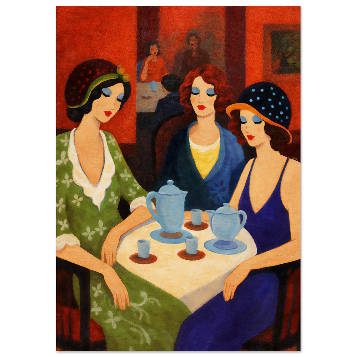 Tea Room Trio Art-Deco Museum Quality Matte Paper Poster