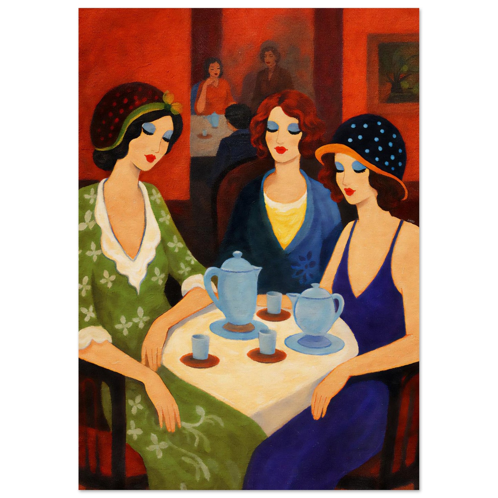 Tea Room Trio Art-Deco Museum Quality Matte Paper Poster