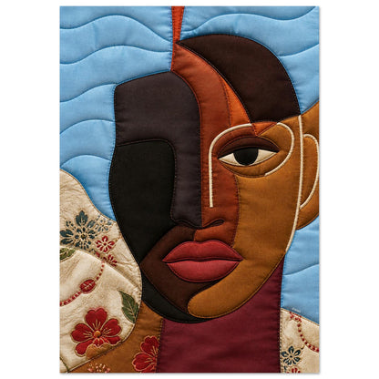 The Split Self Quilt-Inspired Matte Paper Poster - Bisa Butler Style