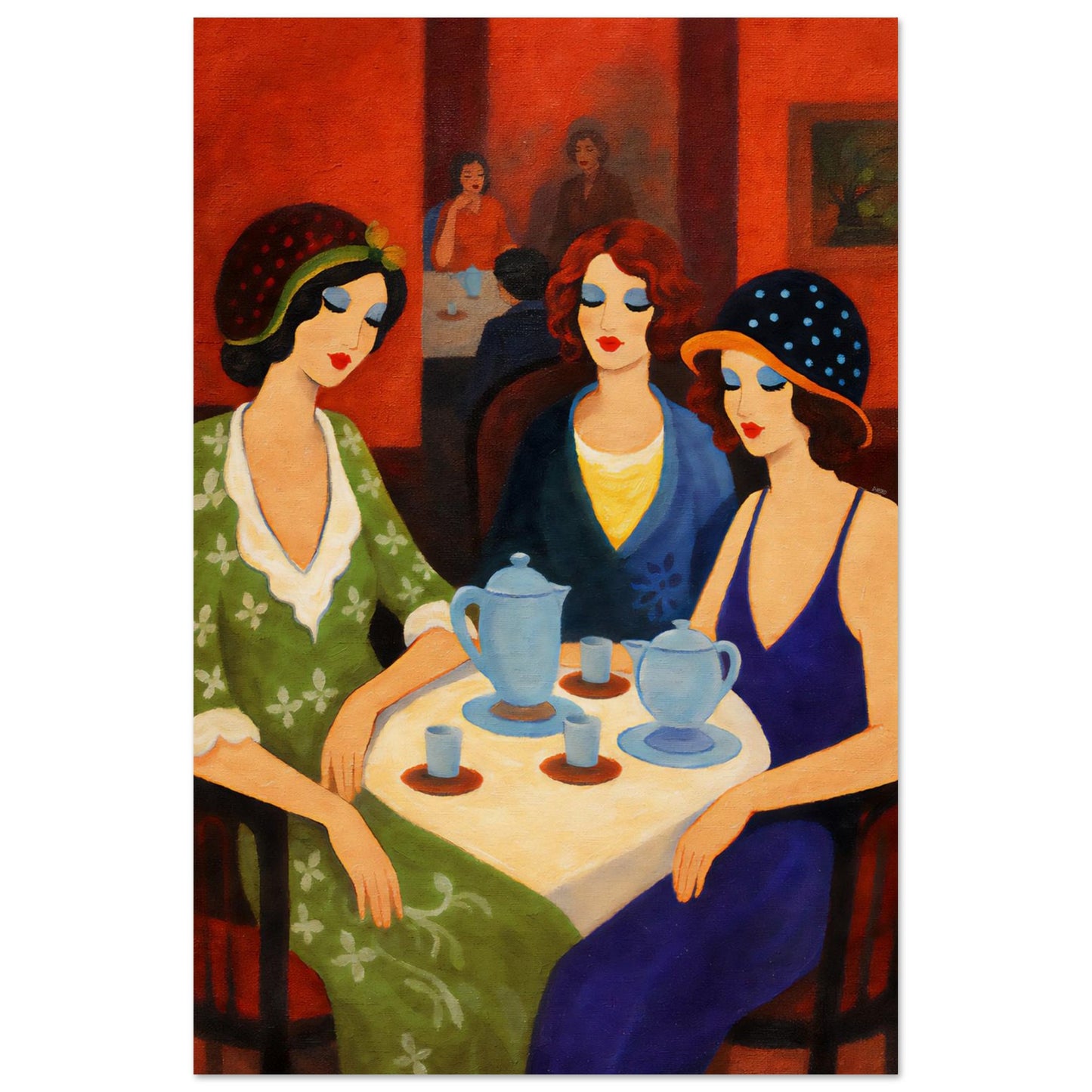 Tea Room Trio Art-Deco Museum Quality Matte Paper Poster