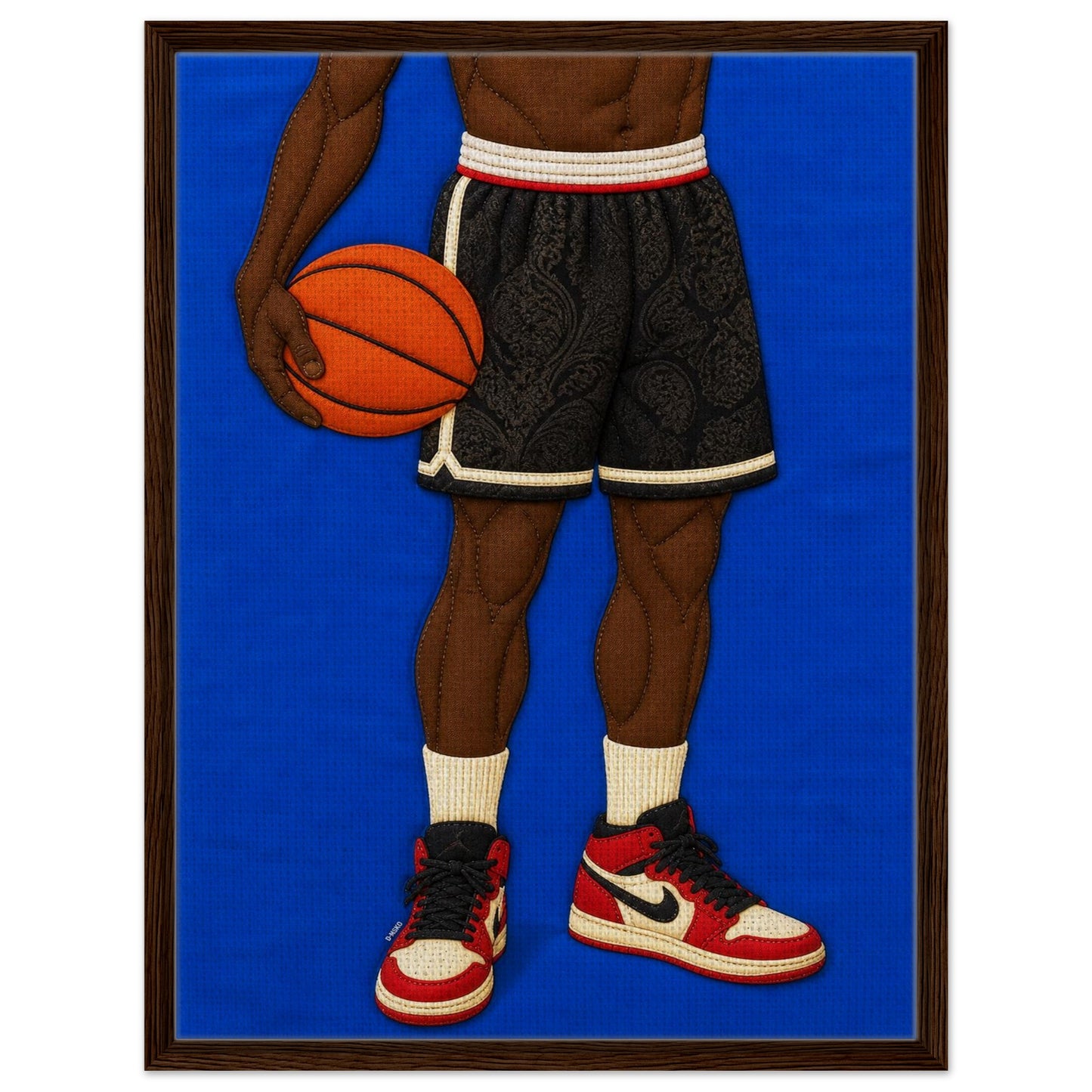 The Quiet Dribble Framed Canvas Quilt-Inspired - Bisa Butler Style