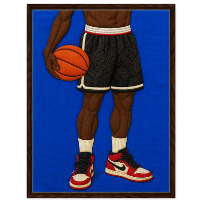 The Quiet Dribble Framed Canvas Quilt-Inspired - Bisa Butler Style