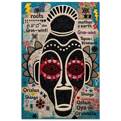 Ancestral Roots Mask Quilt-Inspired Matte Paper Poster