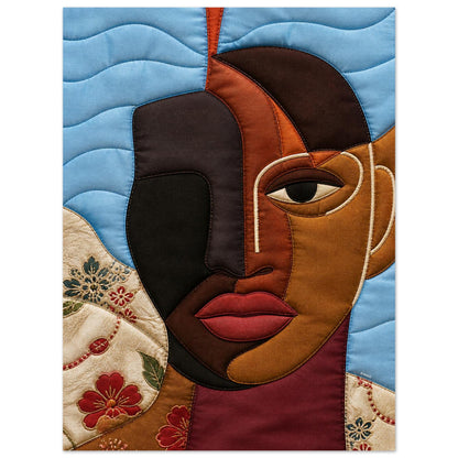 The Split Self Quilt-Inspired Matte Paper Poster - Bisa Butler Style