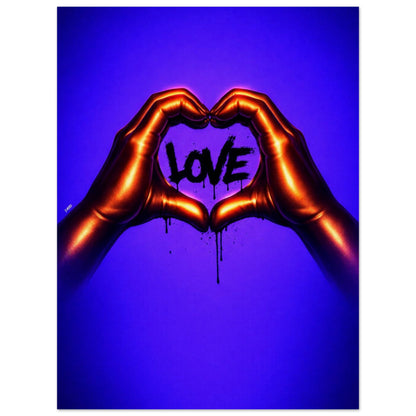 Black Love Hands Neon-Pop Museum-Quality Matte Paper Poster