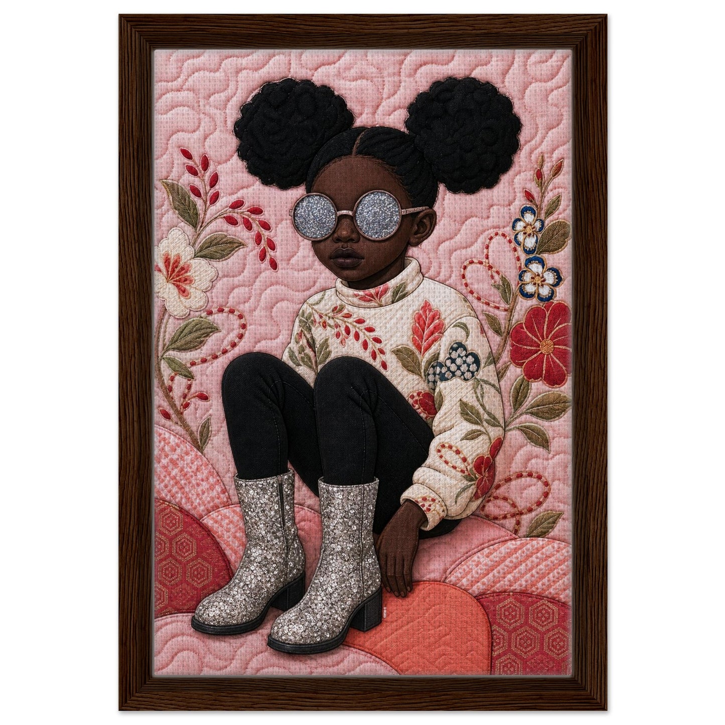 Glitter Gaze Quilt-Inspired Poster on Matte Museum-Quality Paper