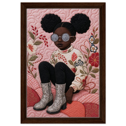 Glitter Gaze Quilt-Inspired Poster on Matte Museum-Quality Paper