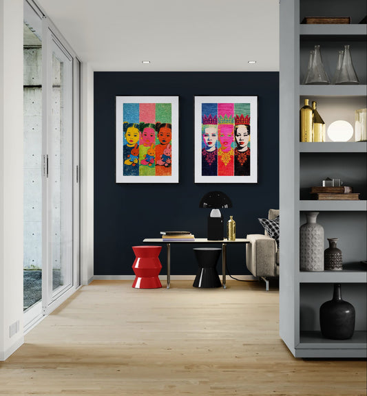 Colourful Sisters Pop-Art Matte Paper Poster - Warhol Style