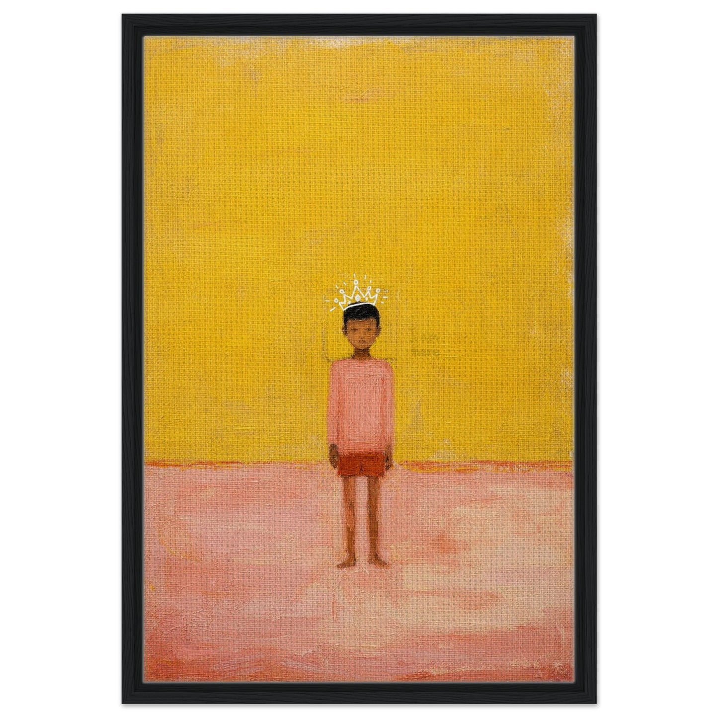 I Am Here Framed Canvas Afrocentric-Minimalist Figurative