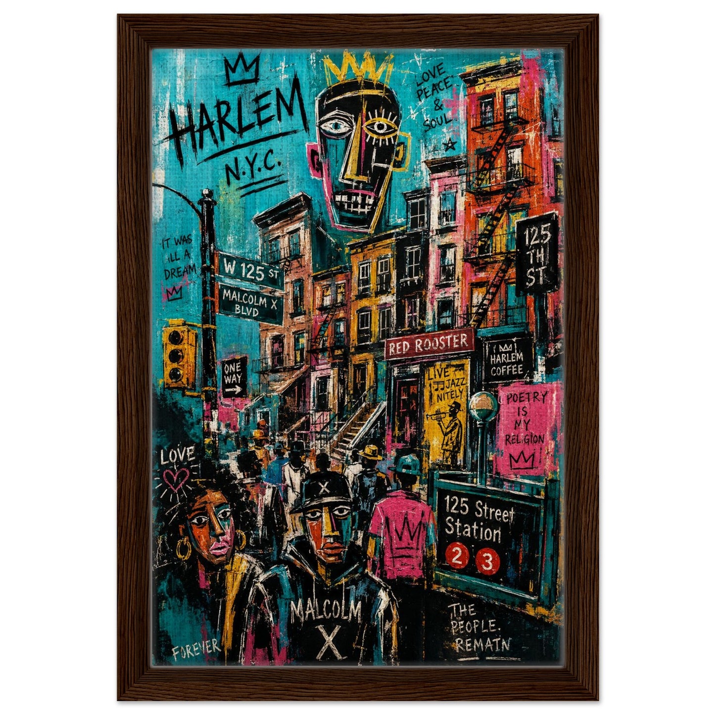 Harlem Rhythm 125 Urban-Graffiti Matte Paper Poster - Basquiat Style