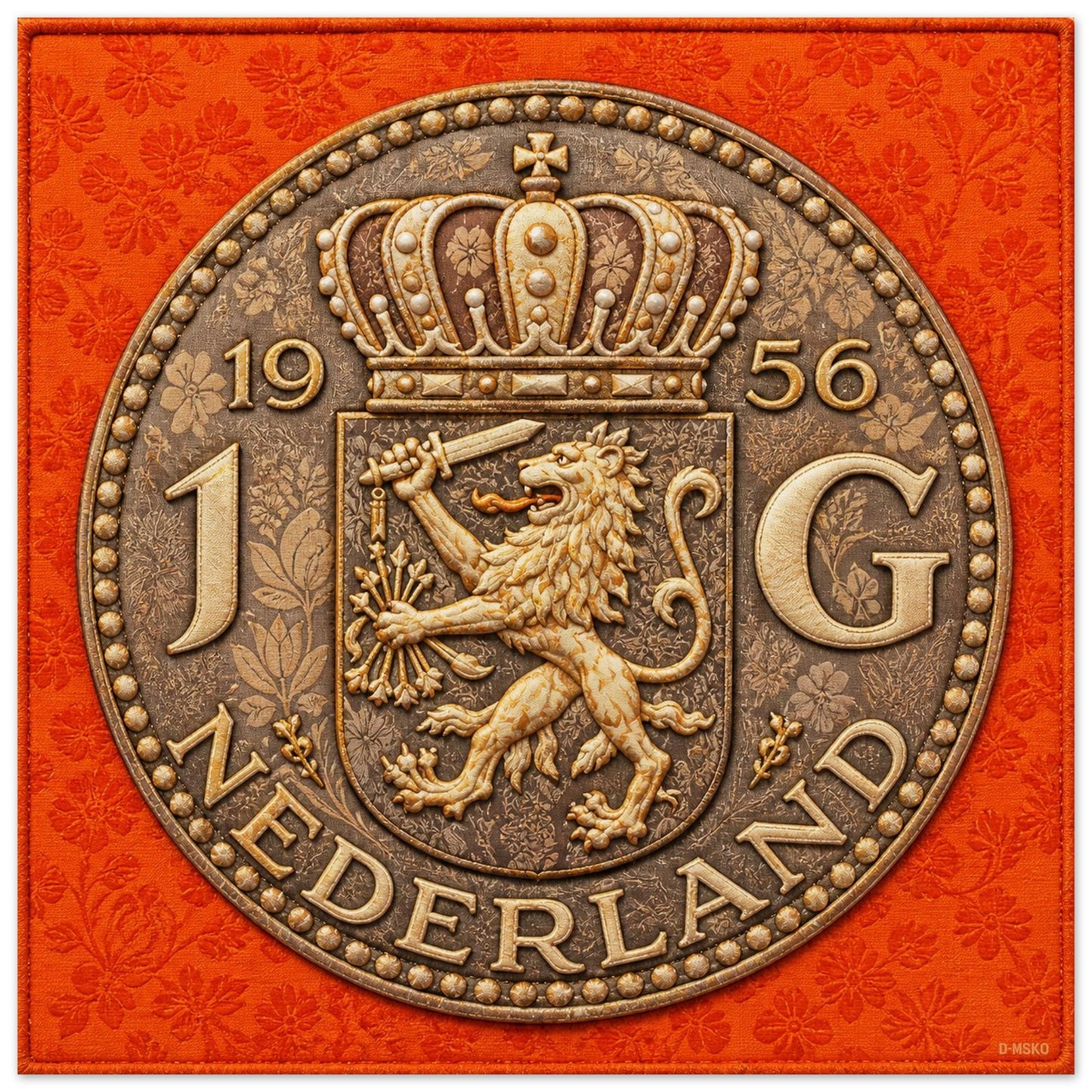 Dutch Guilder Heritage Vintage-Numismatic Matte Paper Poster