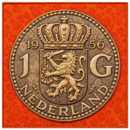 Dutch Guilder Heritage Vintage-Numismatic Matte Paper Poster