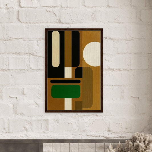 Golden Geometry Framed Canvas Mid-Century-Modern - Bauhaus Style