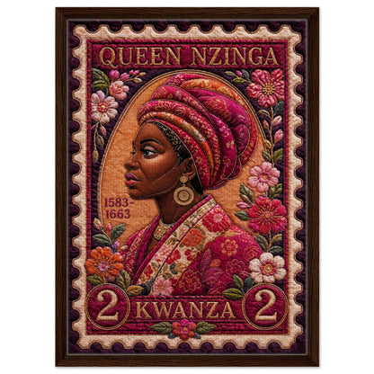 Queen Nzinga Quilt-Inspired Matte Poster