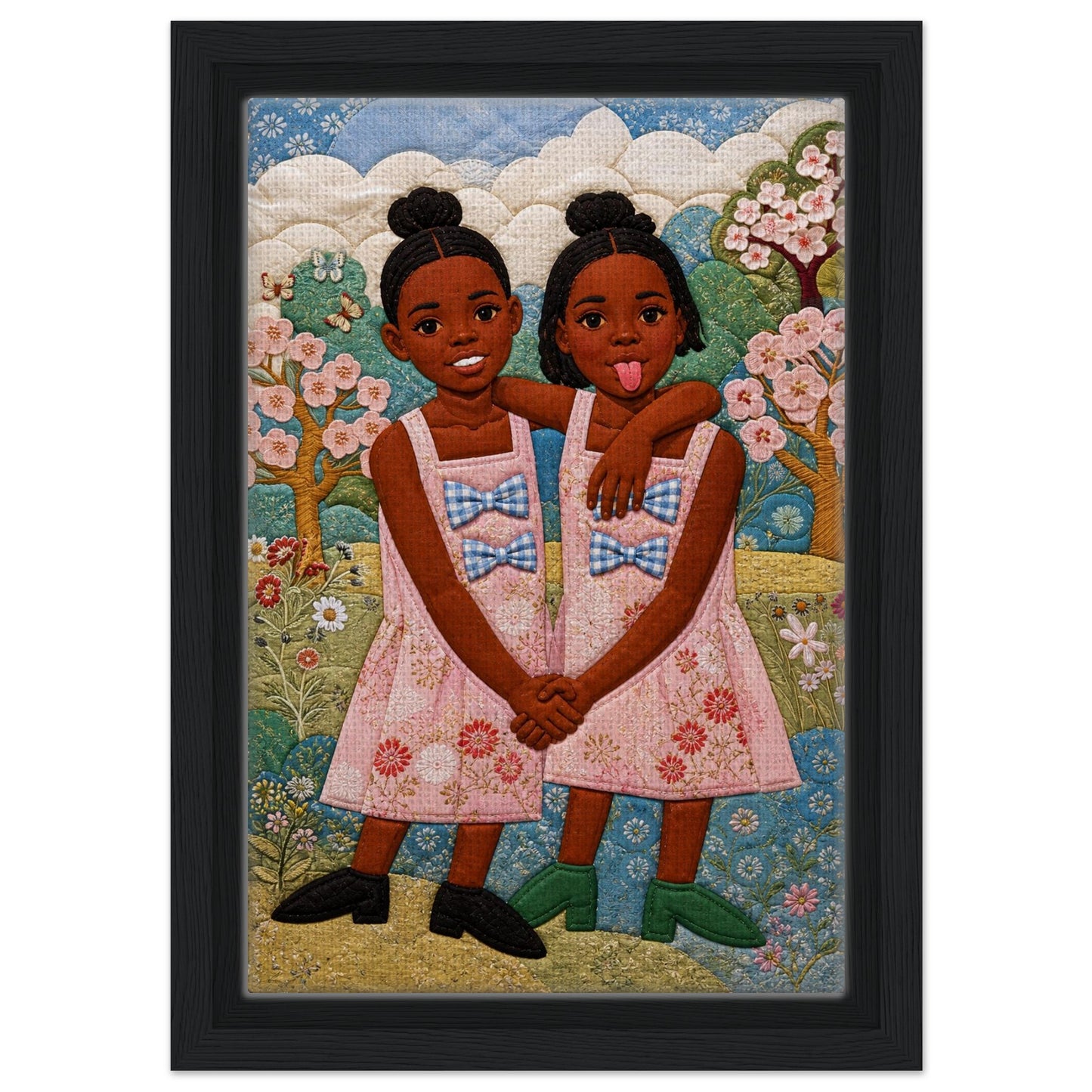 Sister Garden Quilt Poster on Matte Paper