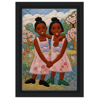Sister Garden Quilt Poster on Matte Paper