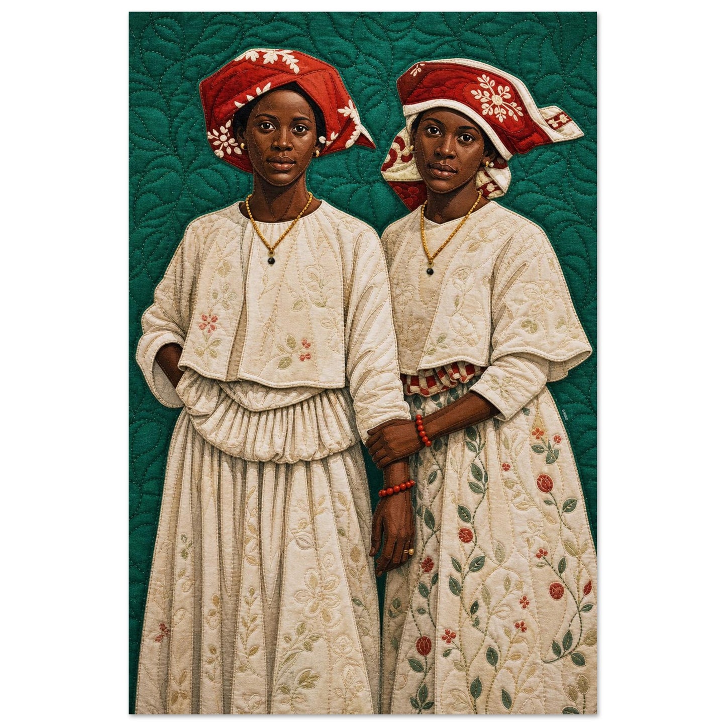 Surinamese Kotomisi Quilt-Inspired Afrocentric Matte Paper Poster