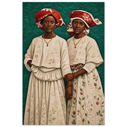 Surinamese Kotomisi Quilt-Inspired Afrocentric Matte Paper Poster