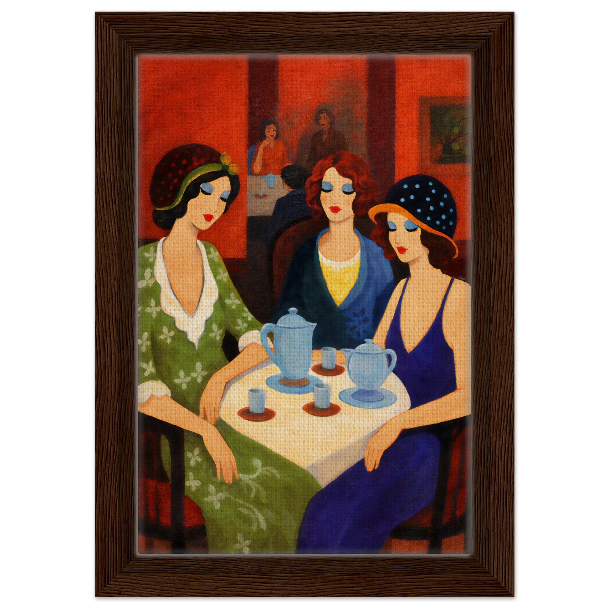 Tea Room Trio Framed Canvas Art-Deco 1920s-Inspired