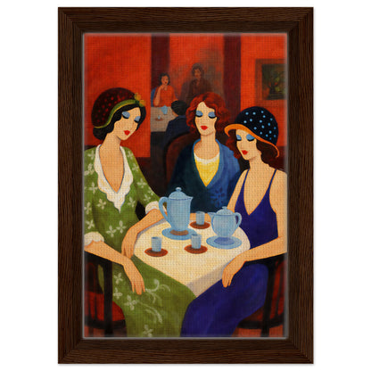 Tea Room Trio Framed Canvas Art-Deco 1920s-Inspired
