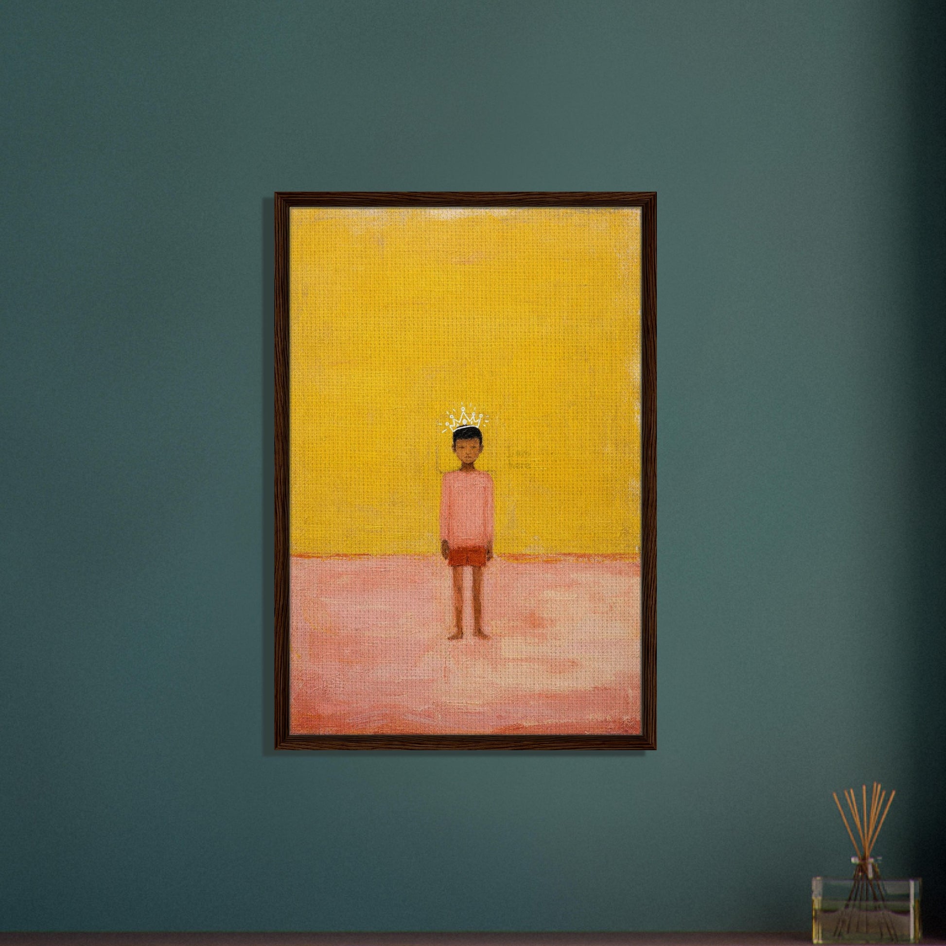 I Am Here Framed Canvas Afrocentric-Minimalist Figurative