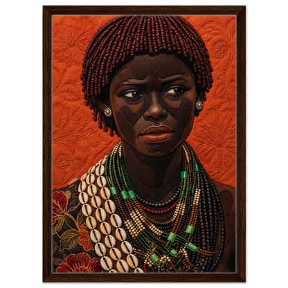 African Portrait Framed Canvas Quilt-Inspired - Bisa Butler Style
