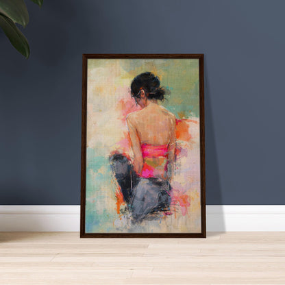 Soft Solitude Framed Canvas Pastel-Textured Impressionist-Figurative