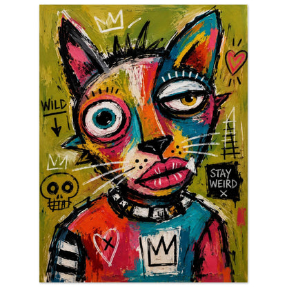 Stay Weird Street-Art Matte Paper Poster - Basquiat Style