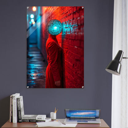 Neon Alley Portrait Acrylic Print Neon-noir - Cyberpunk Style